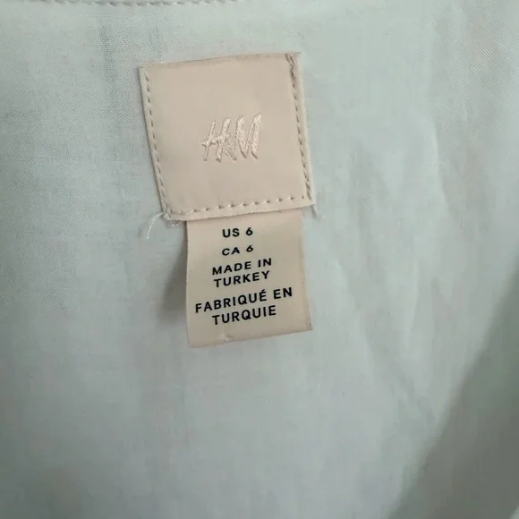 H&M Ivory Maxi Dress with Tan Stripes size 6 - Picture 9 of 16